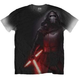 Image of Star Wars - Episode VII Kylo Side Print Unisex Large T-Shirt - Sublimated,White