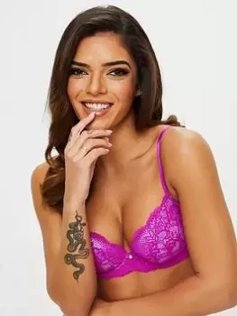 Image of Ann Summers Sexy Lace Planet Padded Plunge Lilac, Bright Purple, Size 32B, Women