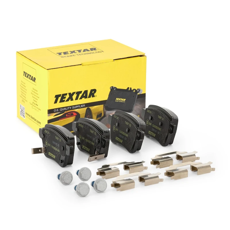 Image of TEXTAR 2597301 Brake pad set Q+ with acoustic wear warning, with accessories, with brake caliper screws Brake Pad Set,disc brake (402)