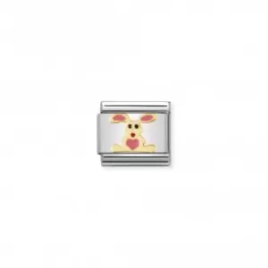 Image of Nomination Composable Classic th Animals Enamel Gold Pink Rabbit Link 030212/01
