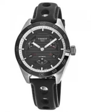 image of Tissot PRS 516 Automatic Black Small Second Dial Leather Strap Mens Watch T100.428.16.051.00 T100.428.16.051.00