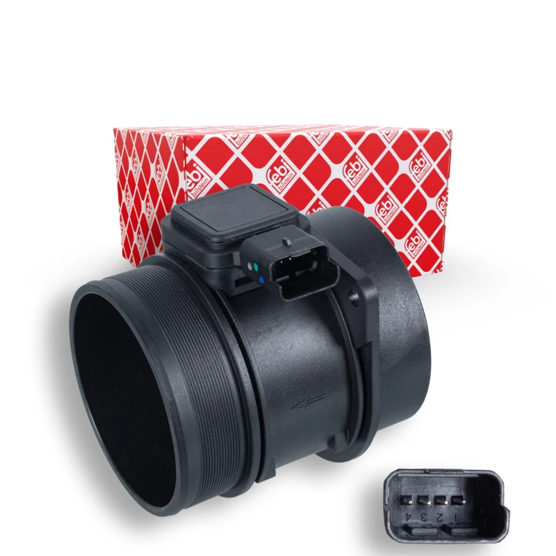 Image of FEBI BILSTEIN 37288 Mass air flow sensor with housing, Control Unit/Software must be trained/updated Plastic Air Mass Sensor (3926)