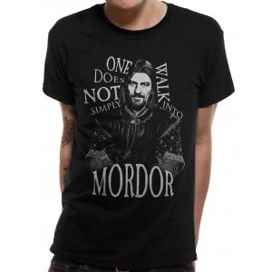 image of Lord Of The Rings - Walk Into Mordor Mens Large T-Shirt - Black