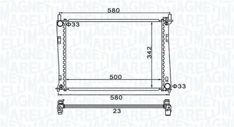 Image of MAGNETI MARELLI Engine radiator MAGNETI MARELLI 350213152600