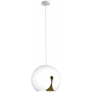 Image of Keter Malaga Dome Pendant Ceiling Light White, 30cm, 1x E27