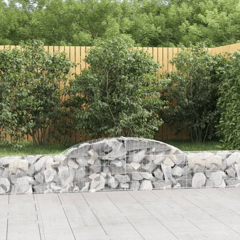 Image of VIDAXL Arched Gabion Baskets 2 pcs 300x30x40/60cm Galvanised Iron Vidaxl 3146467