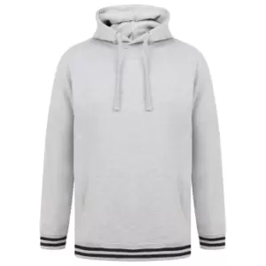 image of Front Row Unisex Adults Striped Cuff Hoodie (M) (Heather Grey/Navy)