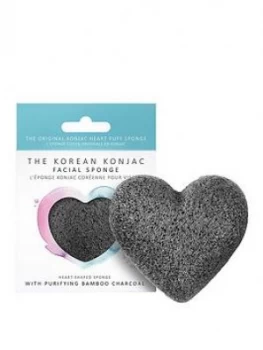 The Konjac Sponge Company Premium Heart Puff With Bamboo Charcoal