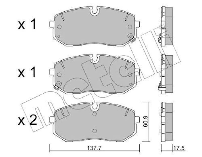 Image of METELLI Brake pad set METELLI 22-1370-0