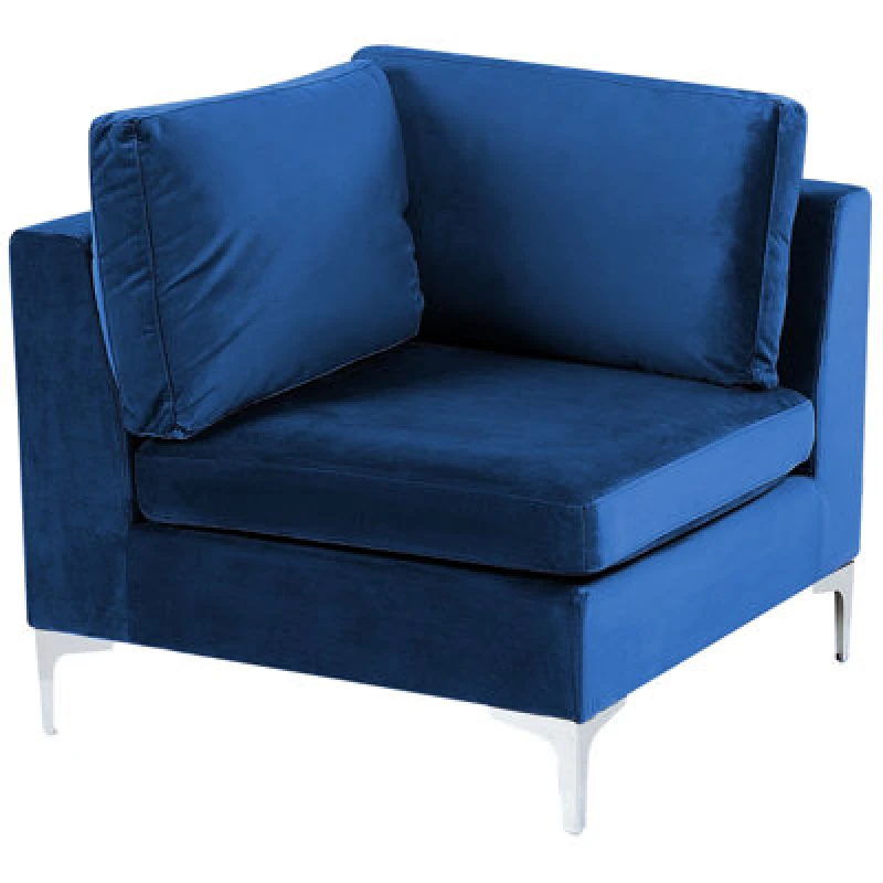 Image of Beliani Corner Seat Evja Velvet Navy Blue