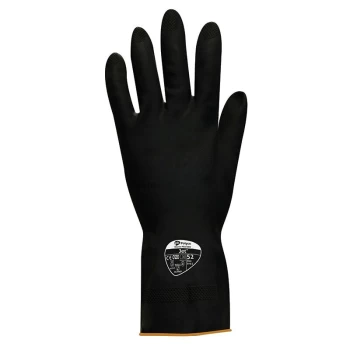 Image of Jet 524 Heavy Duty Black Rubber Gloves - Size 6-6.5 - Polyco