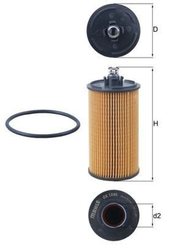 Image of Oil filter MAHLE OX 1245D