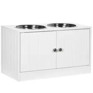 Image of PawHut Raised Dog Bowls for Large Dogs - White