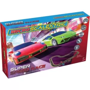 Image of Micro Scalextric Super Speed Race Set - Lamborghini Vs Porsche - Battery Powered