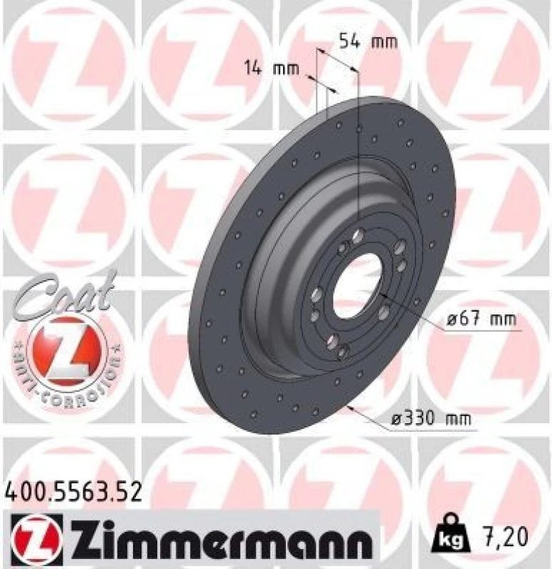 Image of ZIMMERMANN Brake disc ZIMMERMANN 400.5563.52