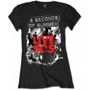 Image of 5 Seconds of Summer Live SOS Ladies Blk T Shirt: Medium