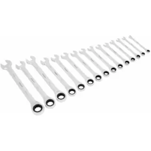 Image of Sealey S01247 Combination Ratchet Spanner Set 15pc Metric