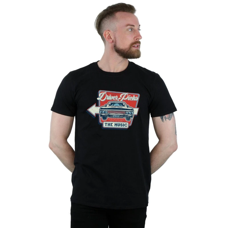 Image of Supernatural Supernatural Men Driver Picks The Music T-Shirt in Black Size: Small Black S Male 5057972337530
