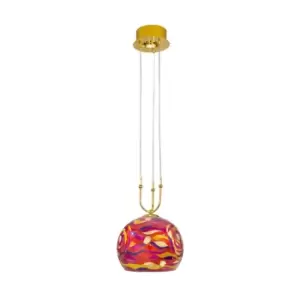 Image of Luna Glass Dome Pendant Ceiling Light 2 Light 24 Carat Gold