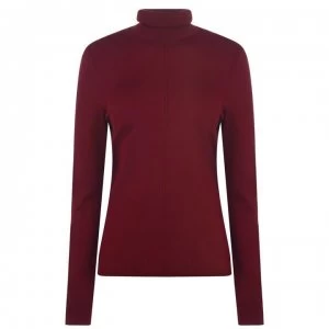 image of Oui High Neck Jumper - Red Dahlia 3804