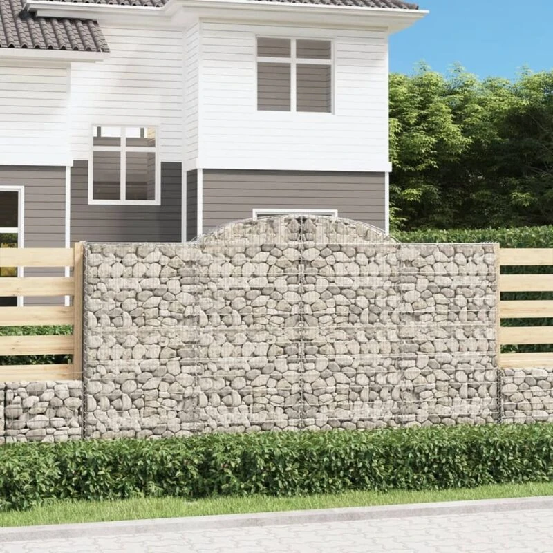Image of VIDAXL Arched Gabion Baskets 8 pcs 300x50x160/180cm Galvanised Iron Vidaxl 8720845573447