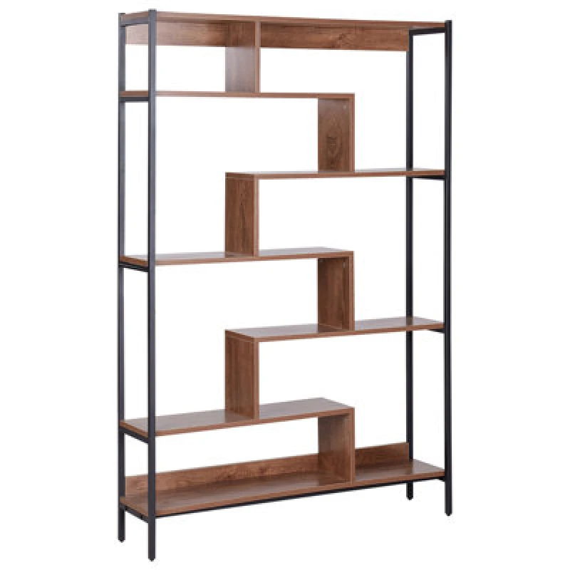 Image of Beliani 6 Tier Shelving Unit Daven 180 Cm Brown