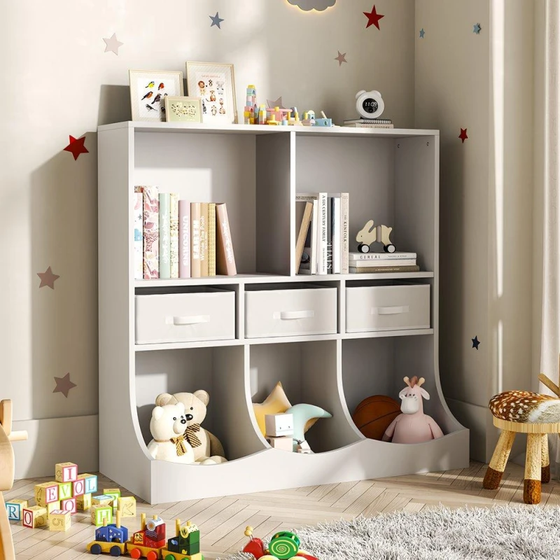 Image of Kabinet UK 3-Tier Open Style Toy and Book Storage Cabinet White unisex One size