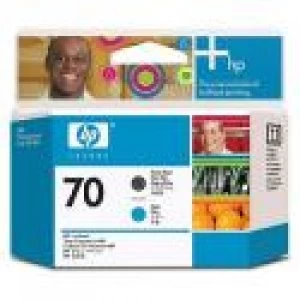 Image of HP 70 Matte Black and Cyan Printhead