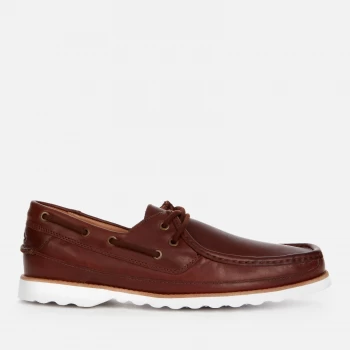 Image of Clarks Mens Durleigh Sail Leather Boat Shoes - Tan - UK 10