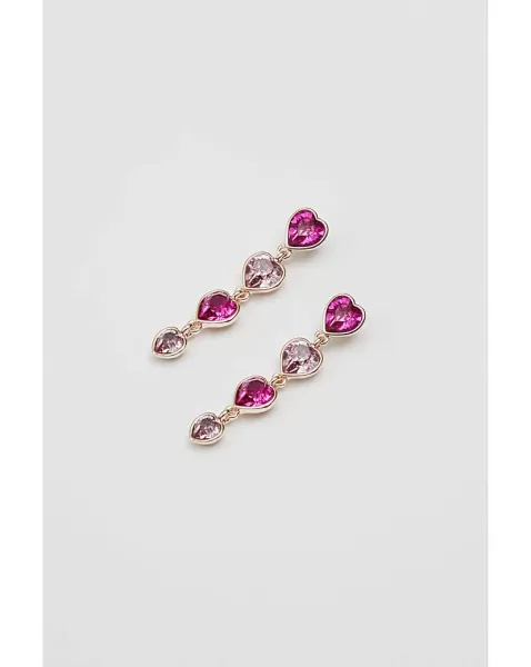 image of Lipsy Pink Heart Earrings