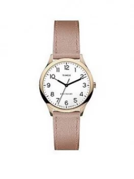 image of Timex Timex Easy Reader 32Mm Rose Gold Leather Strap Watch