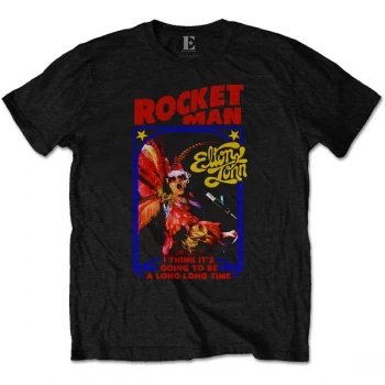 Image of Elton John - Rocketman Feather Suit Mens X-Large T-Shirt - Black