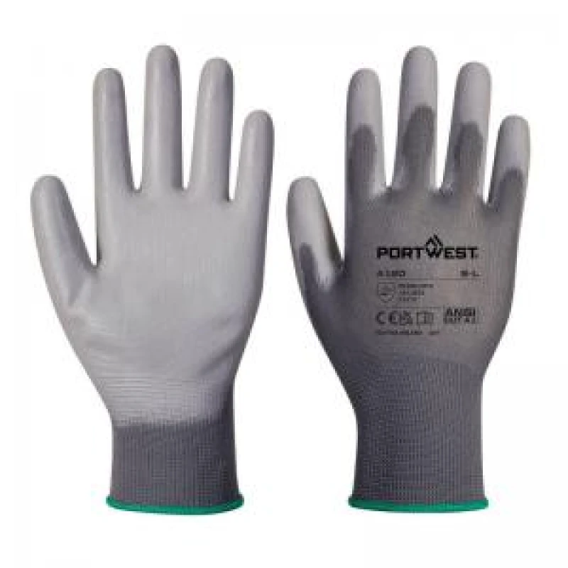 Image of Portwest PU Palm General Handling Grip Gloves A120GRRL Colour: Grey