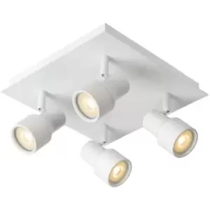 Image of Lucide SIRENE-LED - Ceiling Spotlight Bathroom - Ø10cm - LED Dim. - GU10 - 4x5W 3000K - IP44 - White