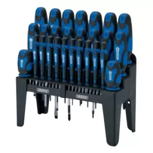 Image of Draper 16736 Soft Grip Screwdriver and Bit Set, Blue (47 Piece)