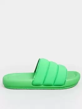 Image of Yours Wide Fit Padded Slider Green, Size 5E, Women