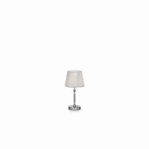 Image of Paris 1 Light Small Table Lamp Satin Nickel, E14