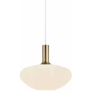 image of Nordlux Alton 35cm Dome Pendant Ceiling Light Black, Brass, E27