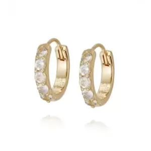 Image of Beloved Moonstone Huggie 18ct Gold Plated Earrings JE05_GP