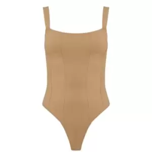 Image of GOOD AMERICAN Scuba Contour Bodysuit - Brown