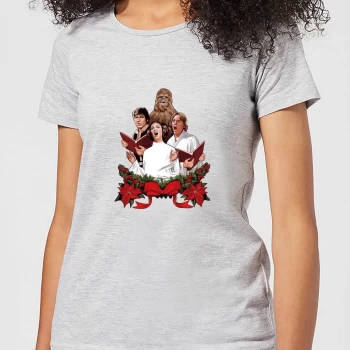 Image of Star Wars Jedi Carols Womens Christmas T-Shirt - Grey - 3XL