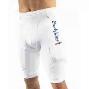 Image of Carta Sport Mens Bodyline Cricket Protection Shorts (XL) (White/Blue)