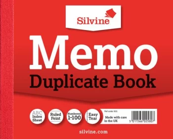Image of Silvine Duplicate Book Ruled 4x5in PK12