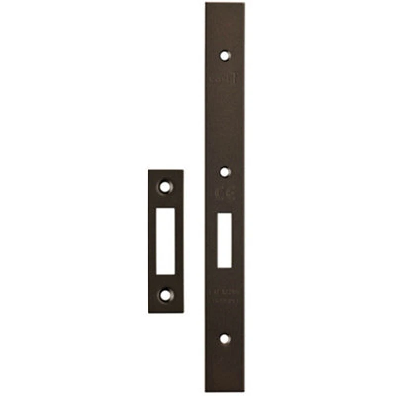Image of Loops Forend Strike & Fixing Pack Suitable for DIN Euro Deadlock Matt Bronze Multi unisex