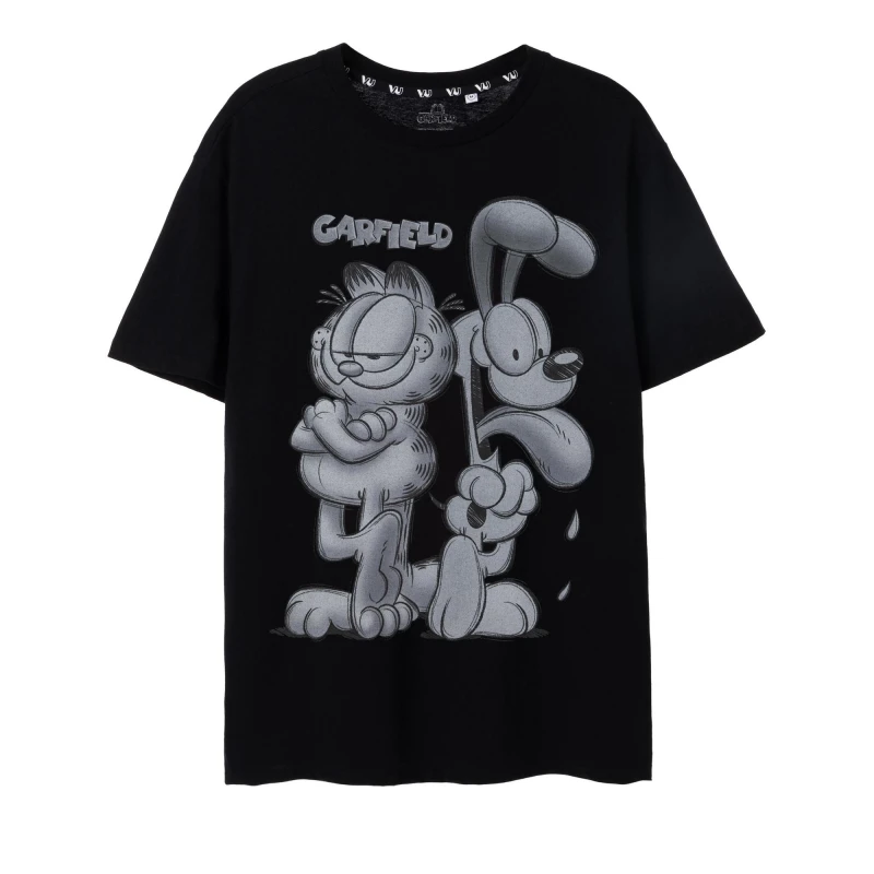 Image of Garfield Garfield Men Short Sleeved T-Shirt in Black Size: Medium Black M Male 5063203007943