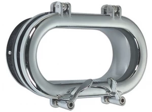 image of Modern Oval Opening Porthole in Brass or Chromium plated