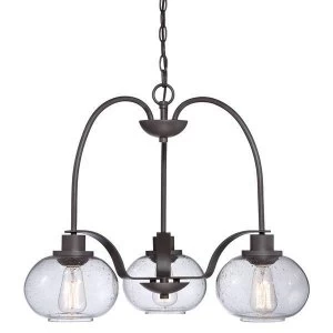 image of Multi Arm Chandelier 3 Light Old Bronze Finish, E27