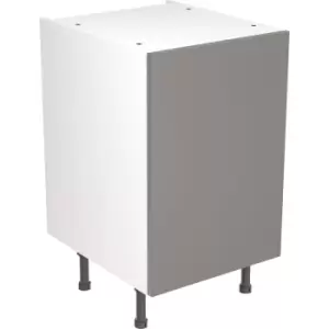 Image of Kitchen Kit Flatpack Slab Kitchen Cabinet Base Unit Super Gloss 500mm in Dust Grey MFC