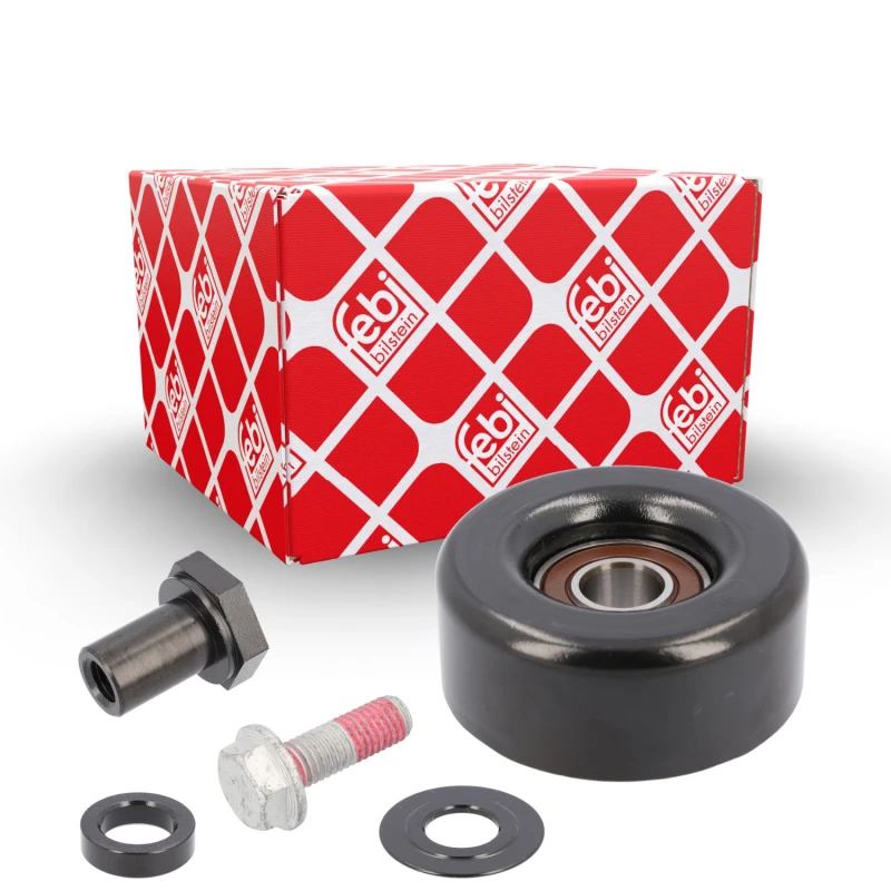 Image of FEBI BILSTEIN 34533 Tensioner Pulley with screw Metal Tensioner Pulley,v-ribbed belt (310)