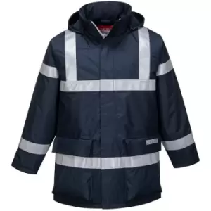 Image of Portwest - S785NARL - sz L Bizflame Rain Anti-Static FR Jacket - Navy